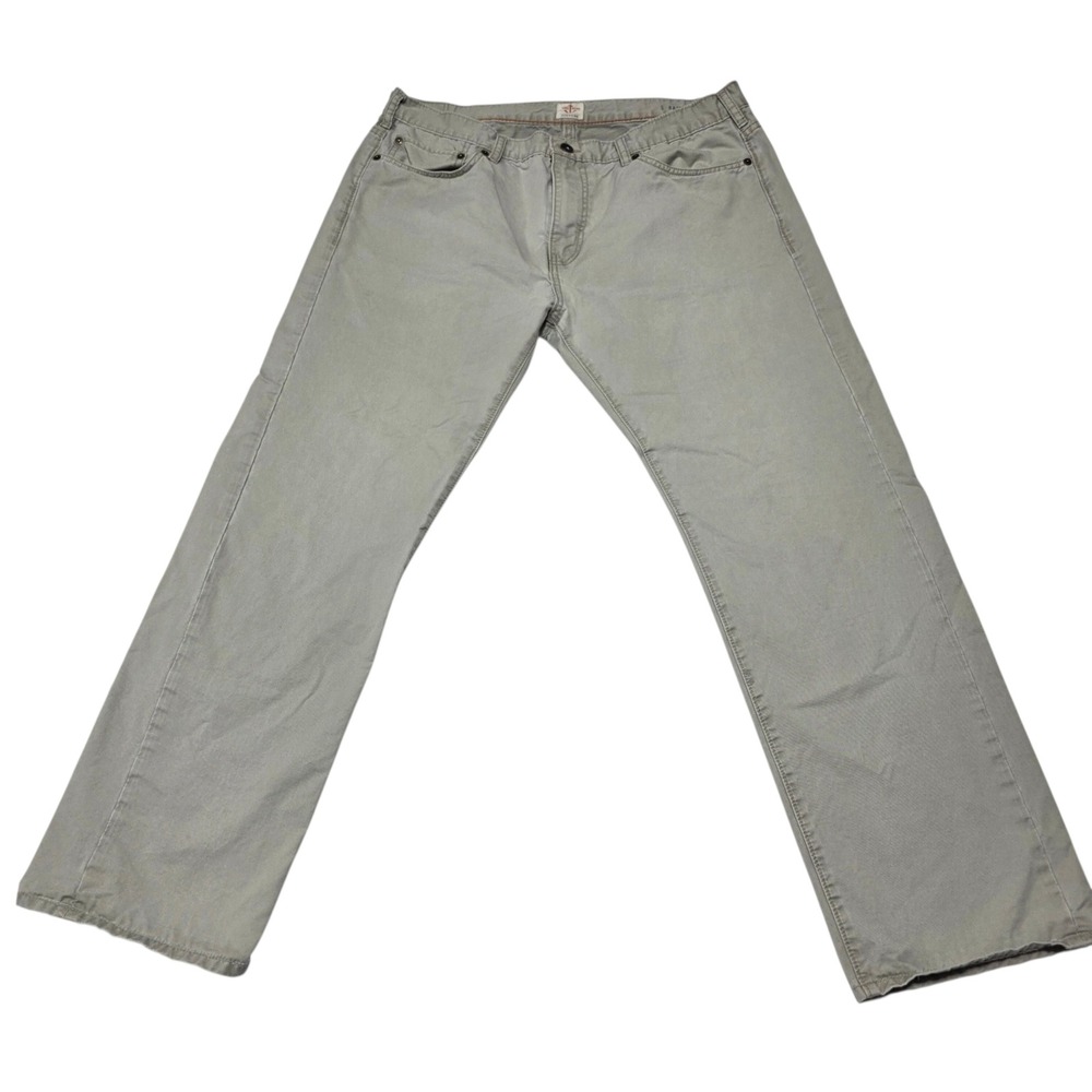 Dockers Straight Fit Mens 36x30 Gray Chino Pants Cotton Twill Casual Trousers